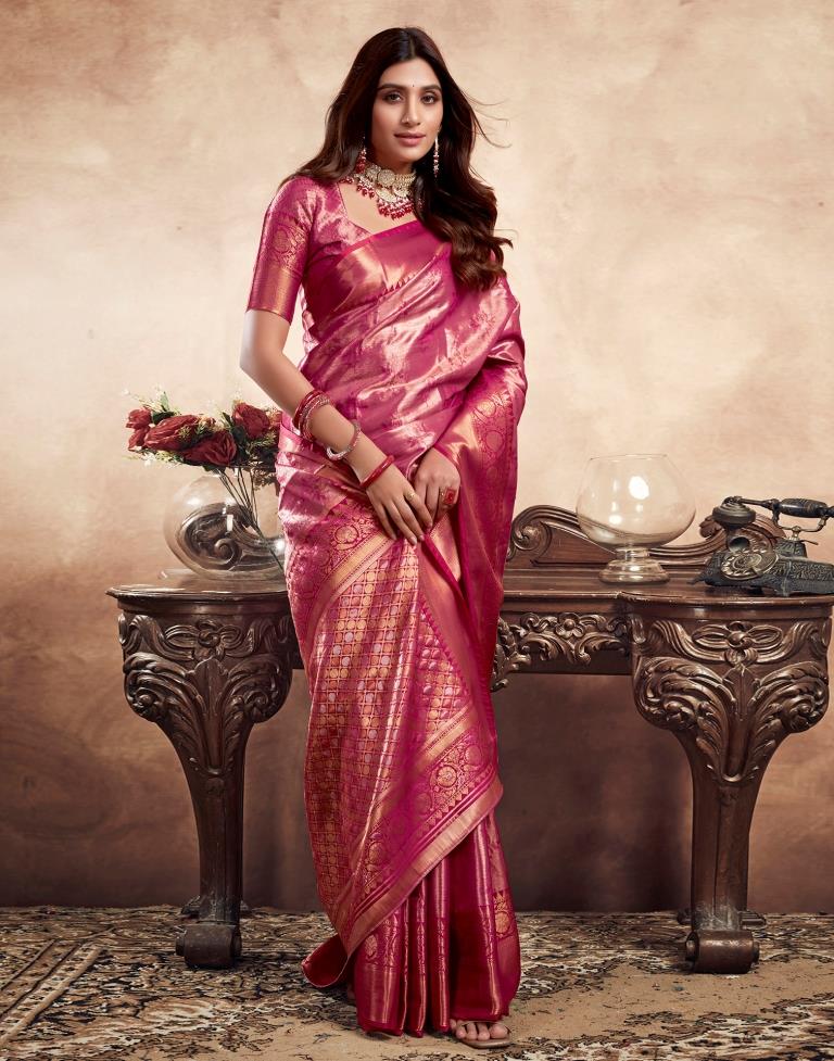 Rani Pink Silk Kanjivaram Saree