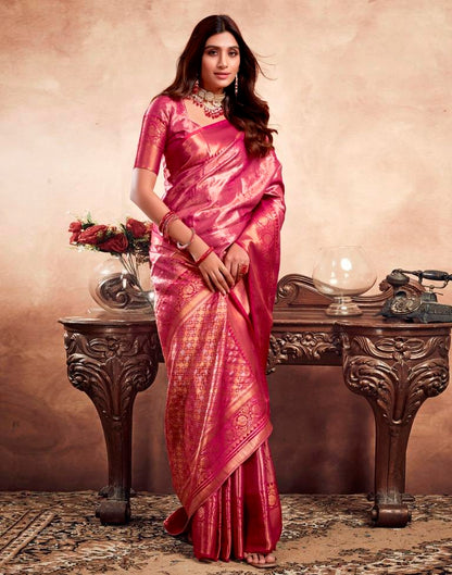 Rani Pink Silk Kanjivaram Saree