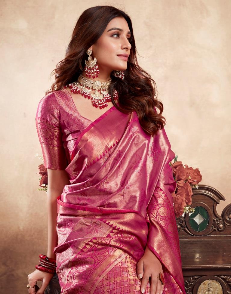 Rani Pink Silk Kanjivaram Saree