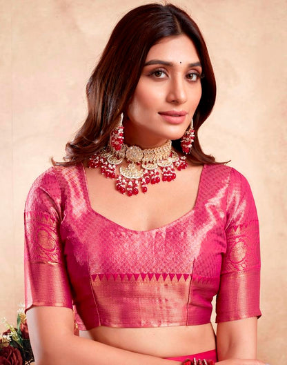 Rani Pink Silk Kanjivaram Saree