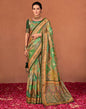 Multicoloured Printed Silk Saree