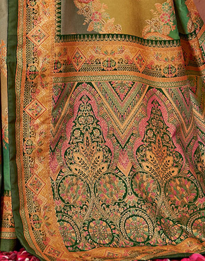 Multicoloured Printed Silk Saree