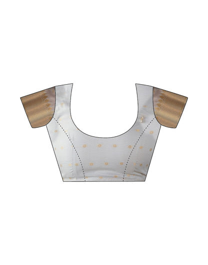 Grey Jacquard Silk Saree