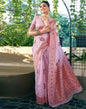 Light Pink Jacquard Linen Saree