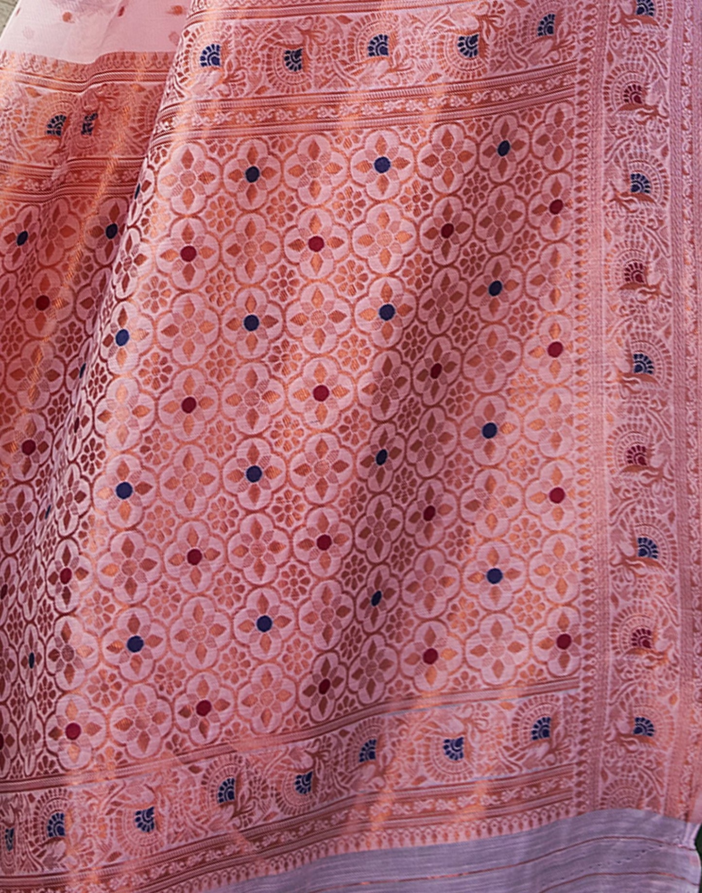 Light Pink Jacquard Linen Saree