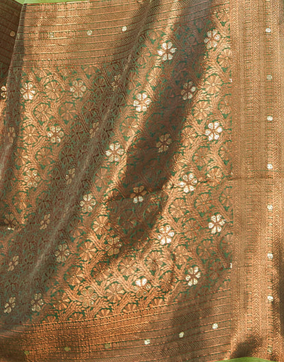 Light Green Jacquard Linen Saree