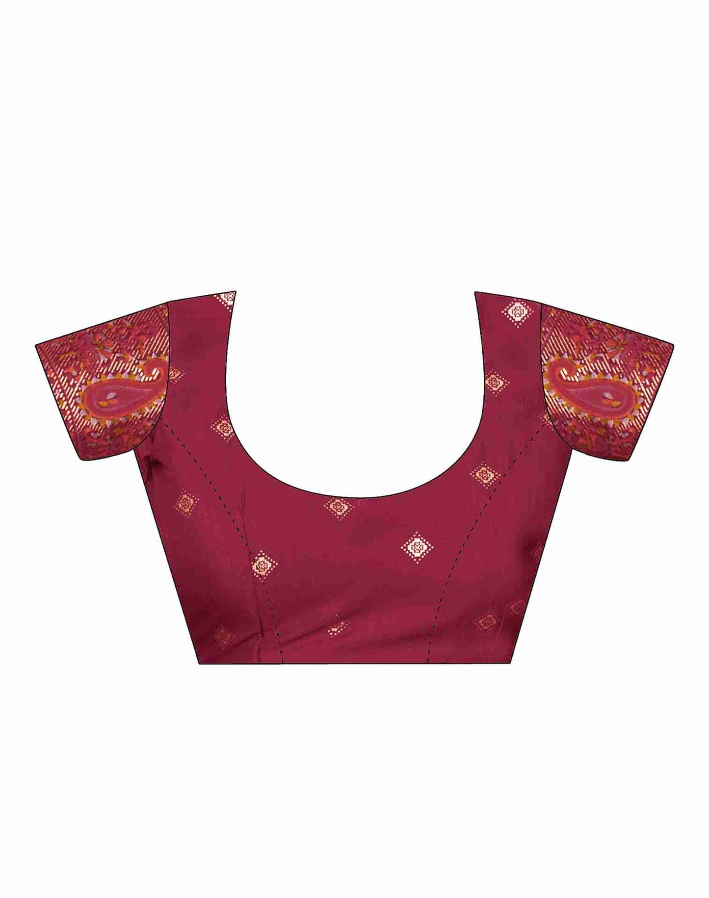 Maroon Printed Silk Saree