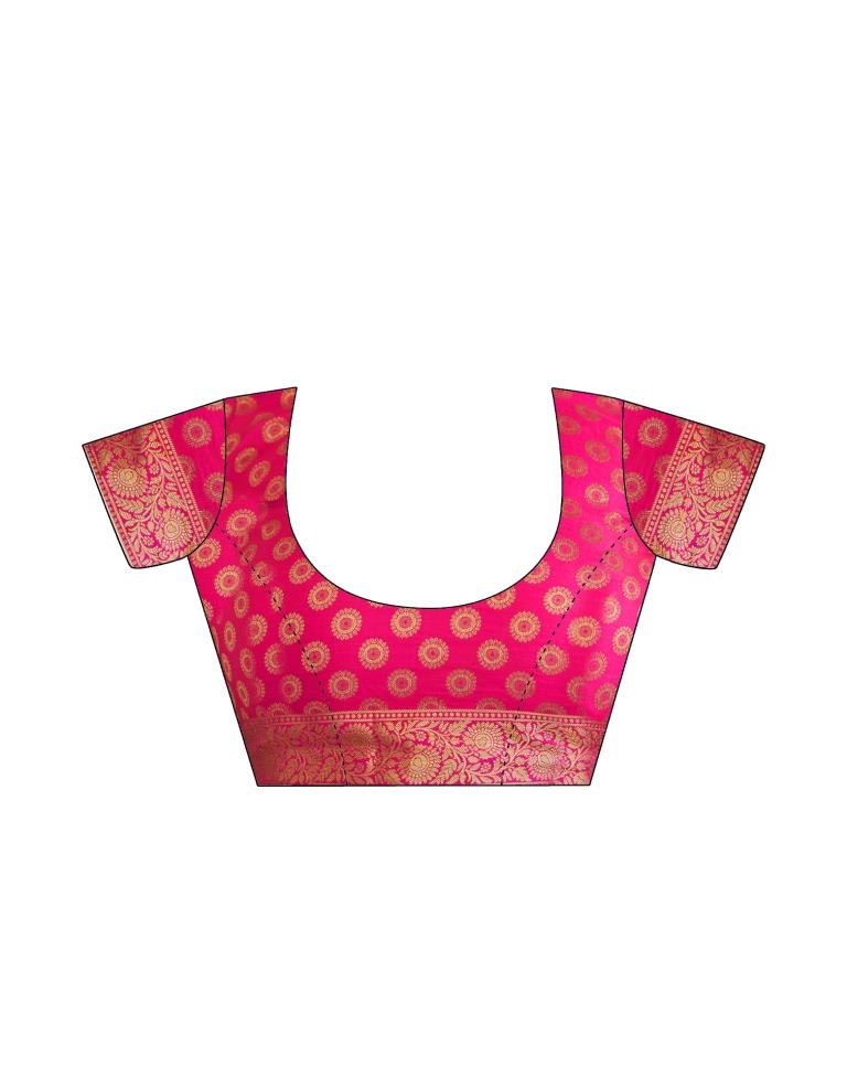 Pink Silk Woven Saree