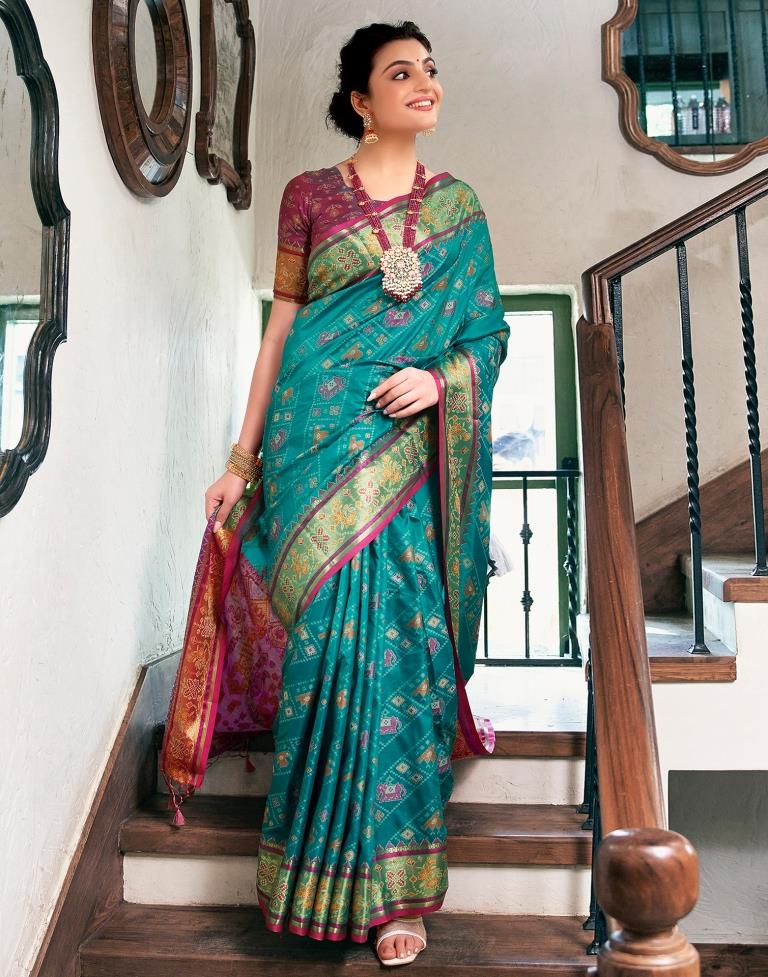 Rama Silk Woven Saree