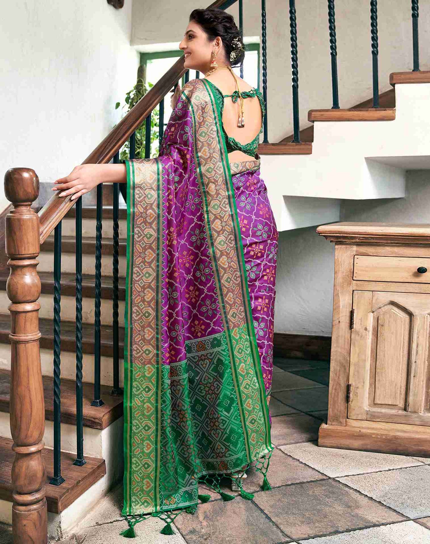 Purple Silk Woven Saree