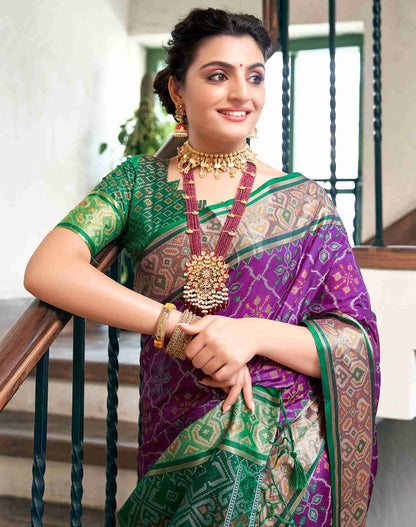 Purple Silk Woven Saree