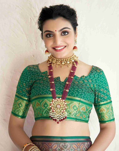 Purple Silk Woven Saree