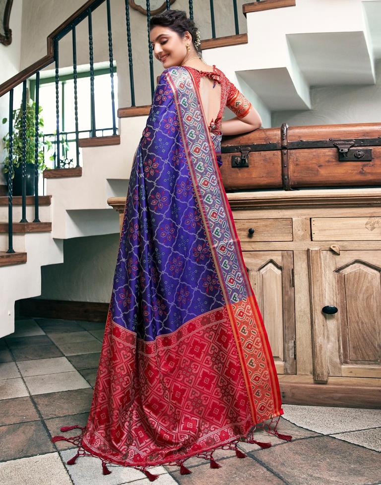 Violet Silk Woven Saree