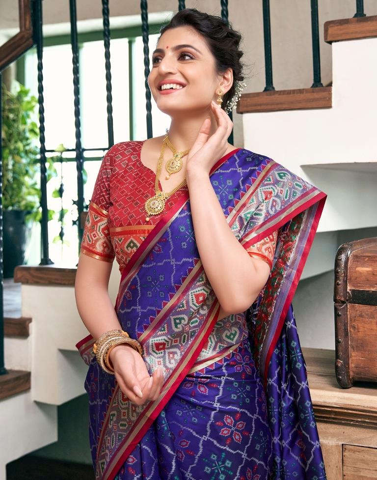 Violet Silk Woven Saree
