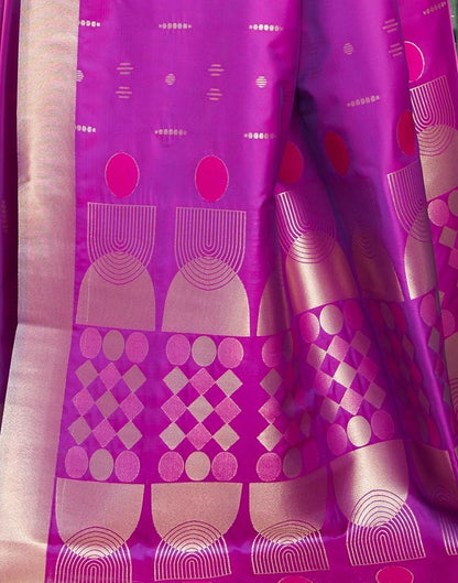 Magenta Silk Woven Saree