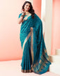 Peacock Blue Silk Woven Saree