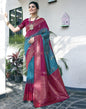 Rama Blue Jacquard Silk Saree
