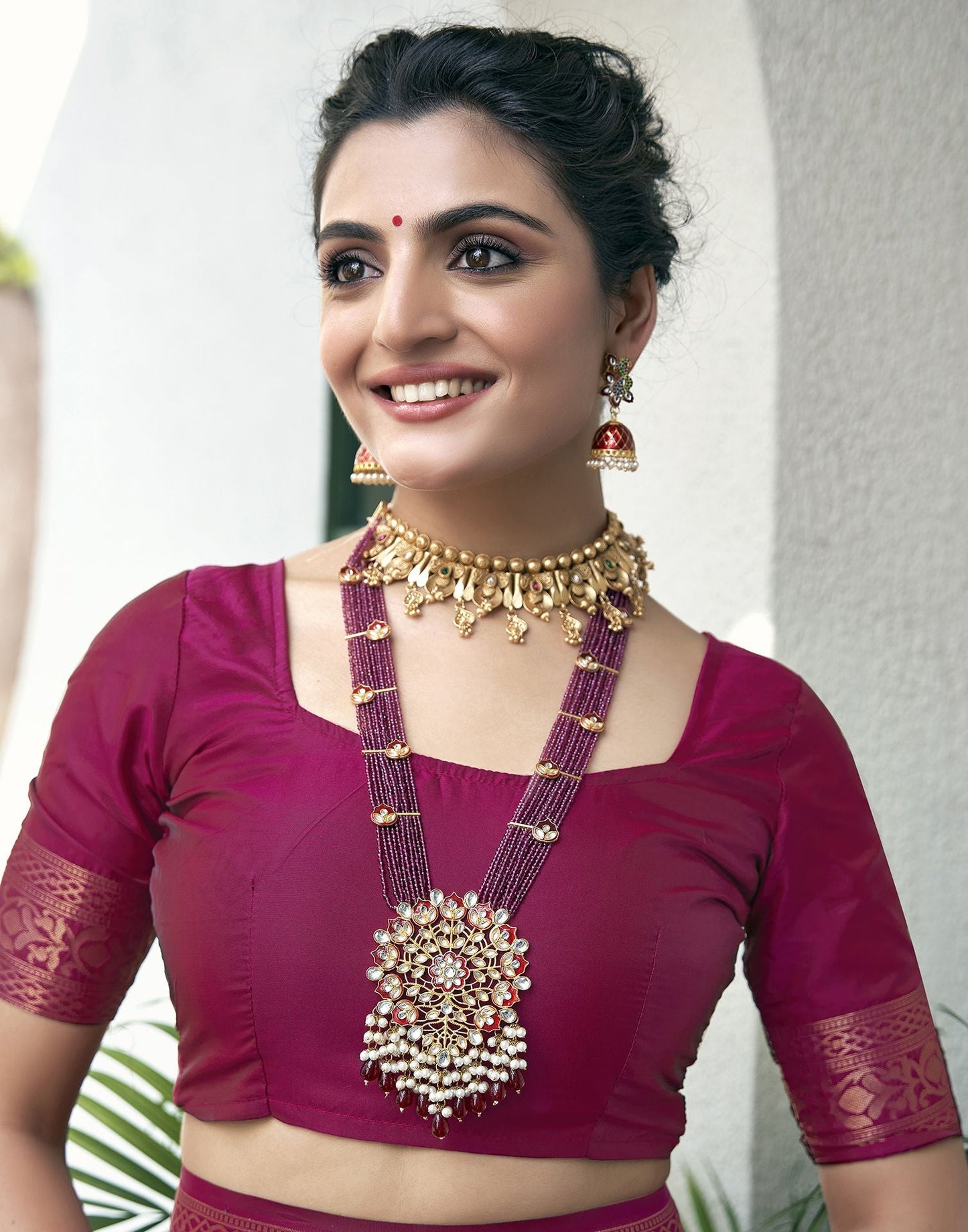 Rama Blue Jacquard Silk Saree