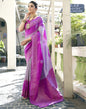 Lavender & Dark Pink Jacquard Silk Saree