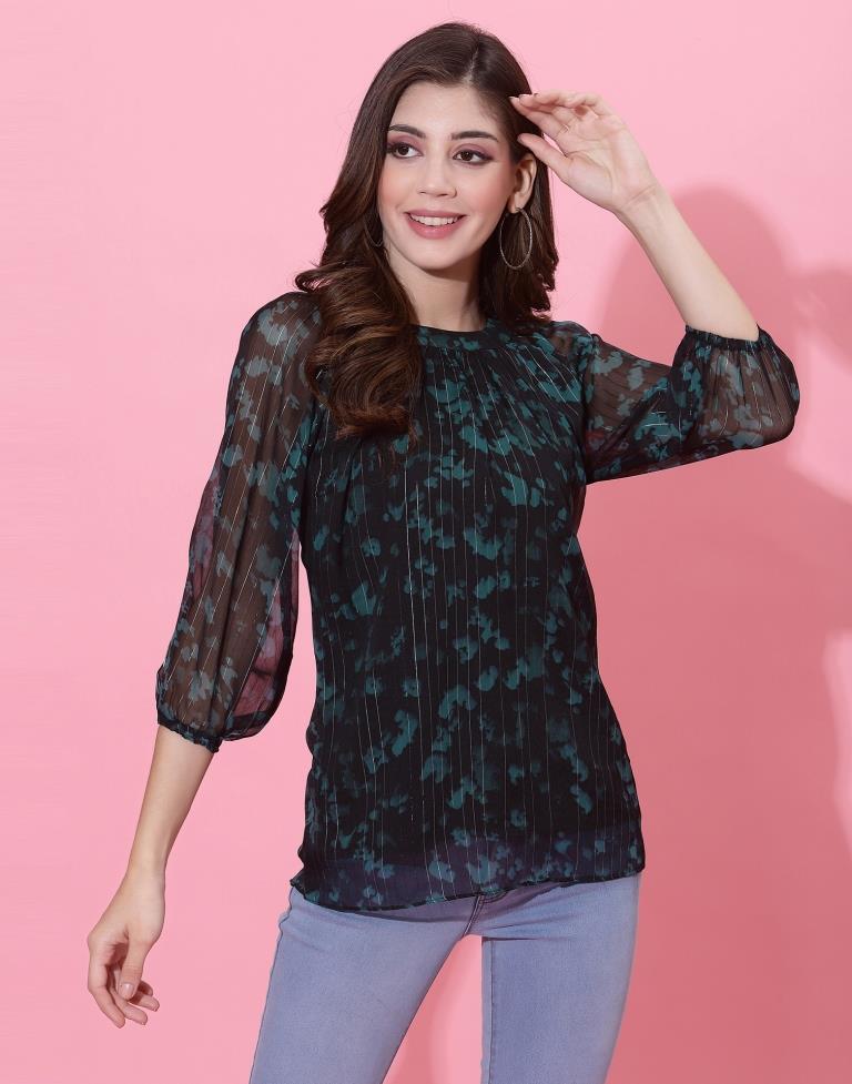Black Printed Top | Leemboodi