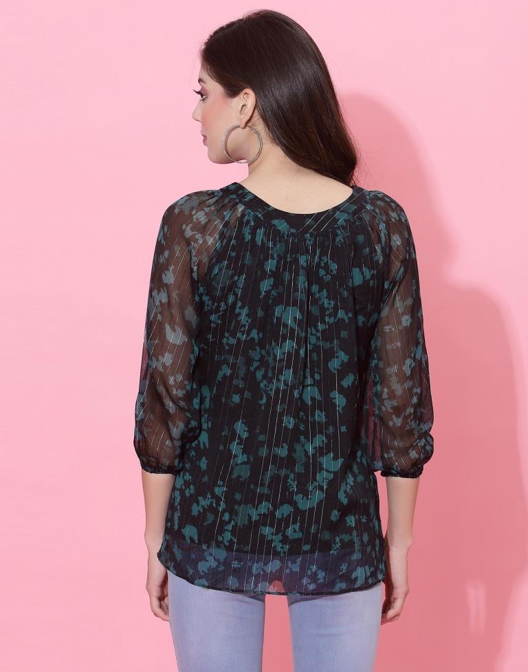 Black Printed Top | Leemboodi