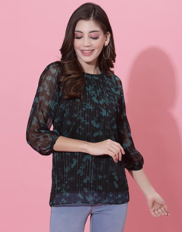 Black Printed Top | Leemboodi