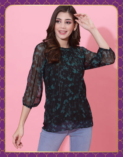 Black Printed Top | Leemboodi