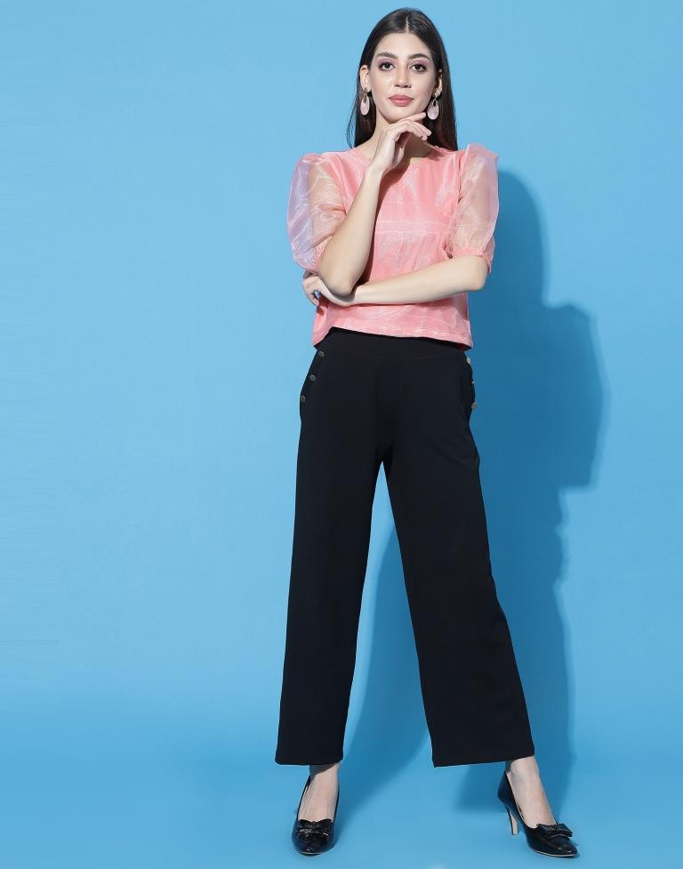 Pink Organza Puff Sleeve Top | Leemboodi
