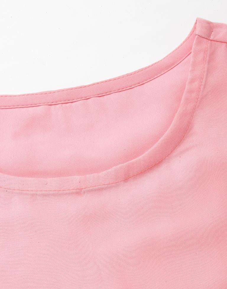 Pink Organza Puff Sleeve Top | Leemboodi