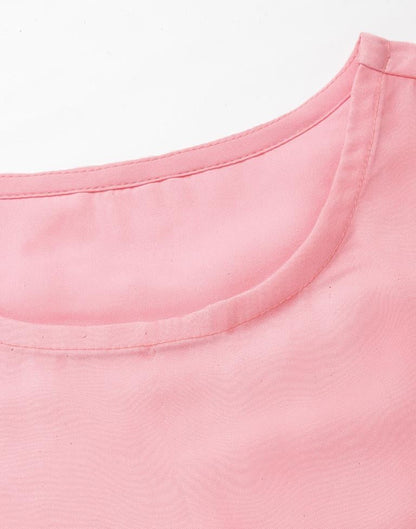 Pink Organza Puff Sleeve Top | Leemboodi