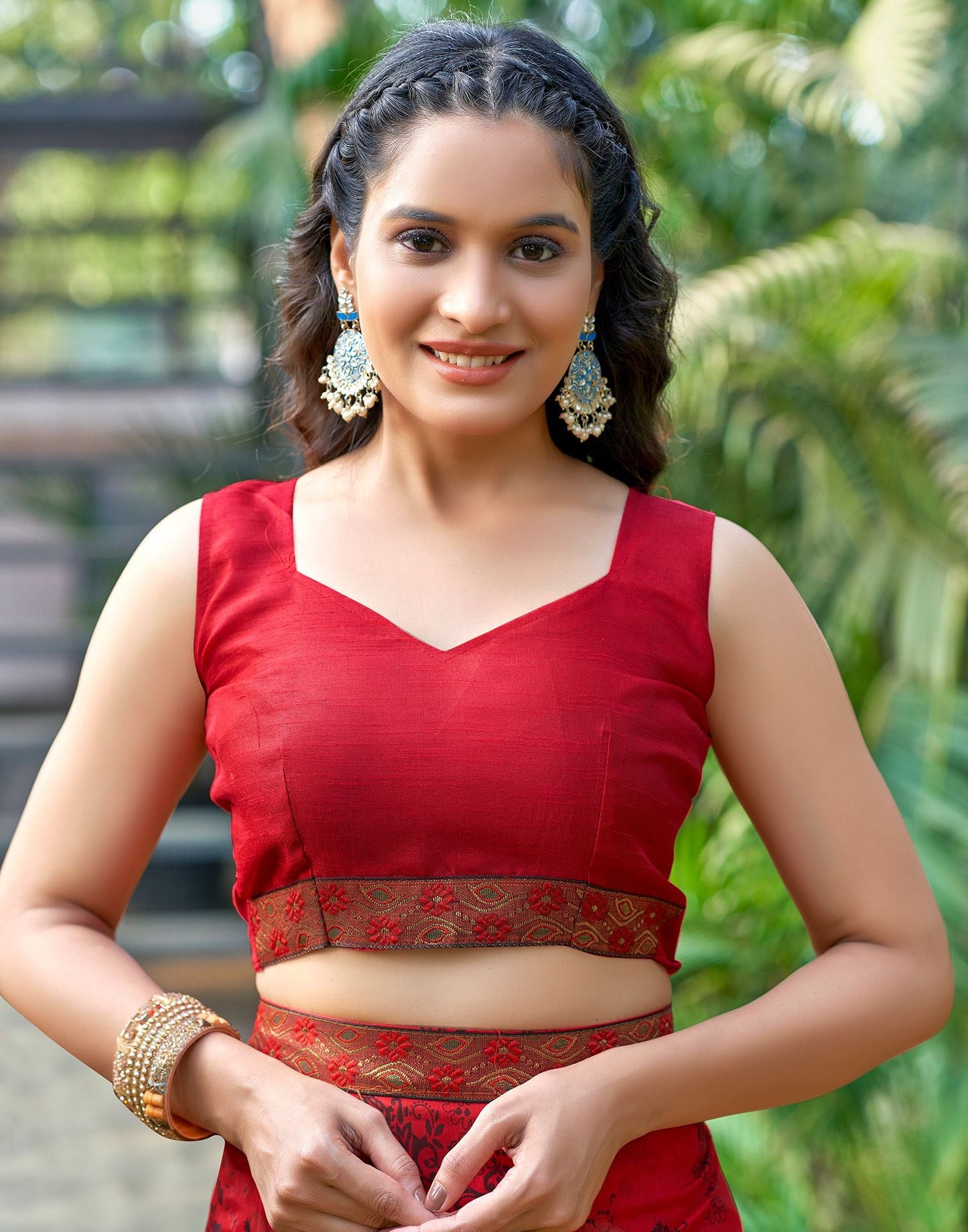 Red Printed Silk Saree
