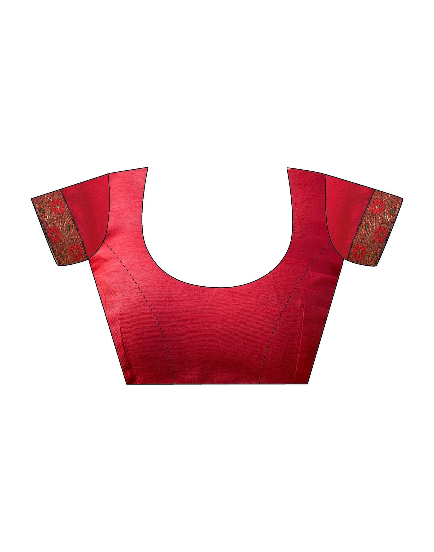 Red Printed Silk Saree