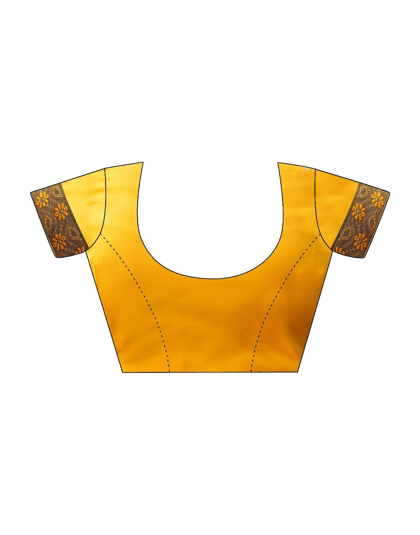 Turmeric Yellow & Multicoloured Printed Silk Saree