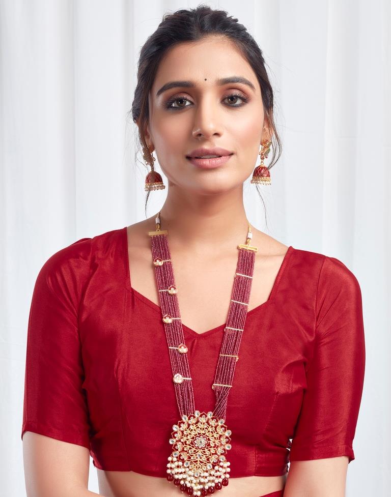 Red Silk Printed Saree