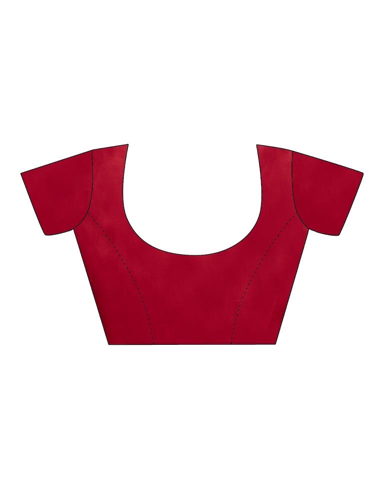 Red Silk Printed Saree