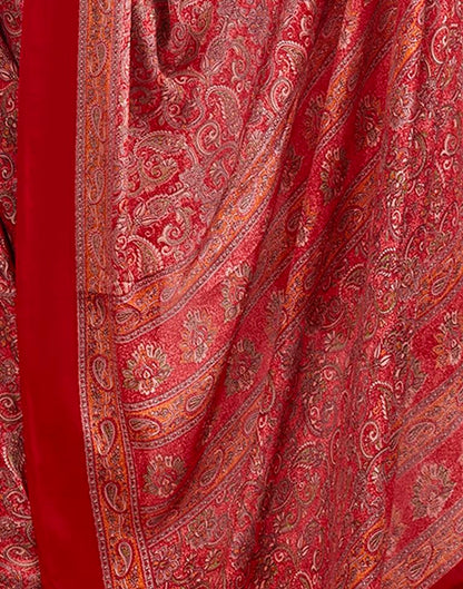 Red Silk Printed Saree