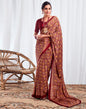 Maroon Silk Printed Saree