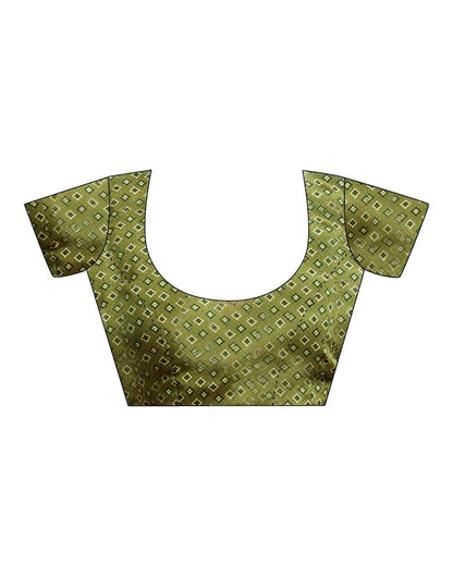 Mehndi Green Silk Printed Saree