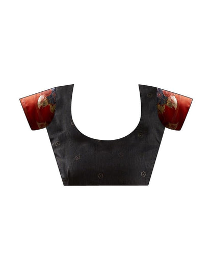 Black Silk Printed Saree