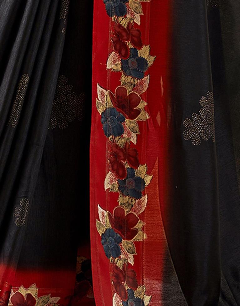 Black Silk Printed Saree