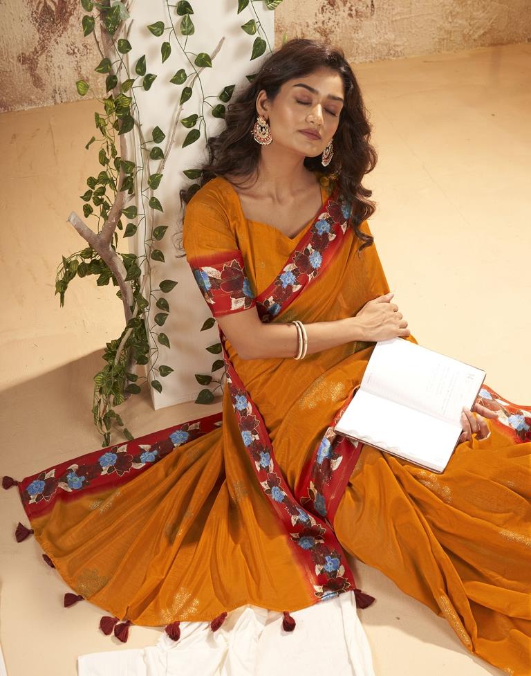 Turmeric Silk Printed Saree