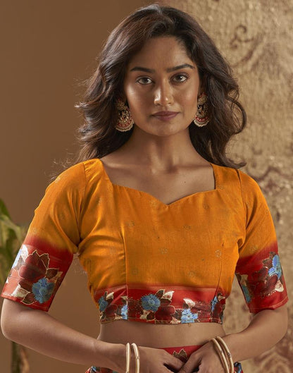 Turmeric Silk Printed Saree