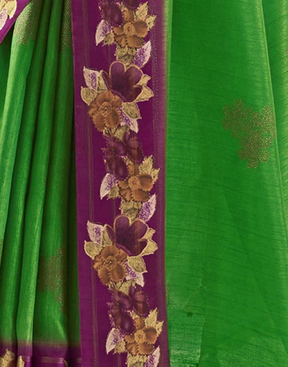 Green Silk Printed Saree