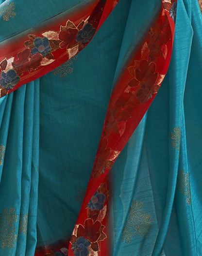 Blue Silk Printed Saree