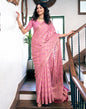 Light Pink Silk Plain Saree