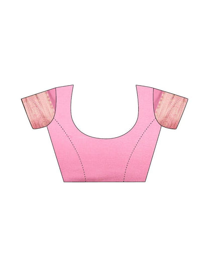 Light Pink Silk Plain Saree