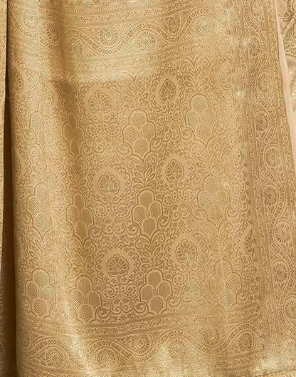 Beige Silk Plain Saree