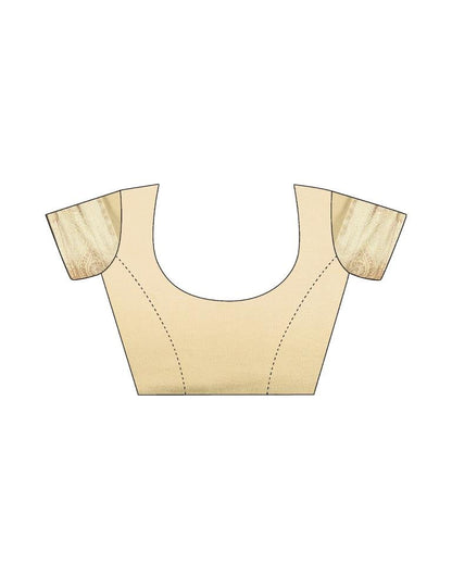 Beige Silk Plain Saree