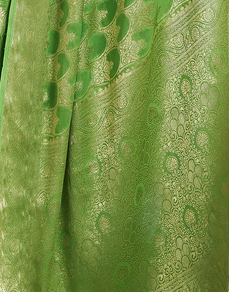 Light Green Silk Plain Saree
