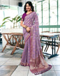 Lavender Georgette Plain Saree